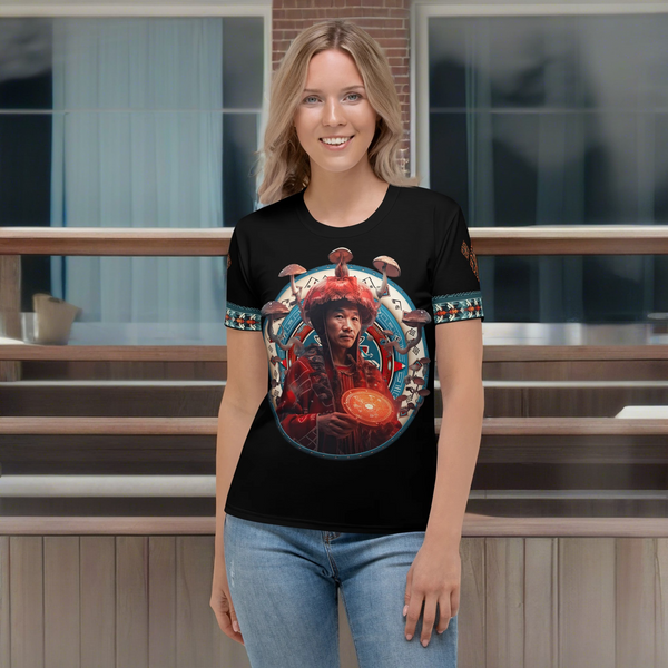 Vibrant Yakut-inspired All Over T-Shirt from Amanita Collection.